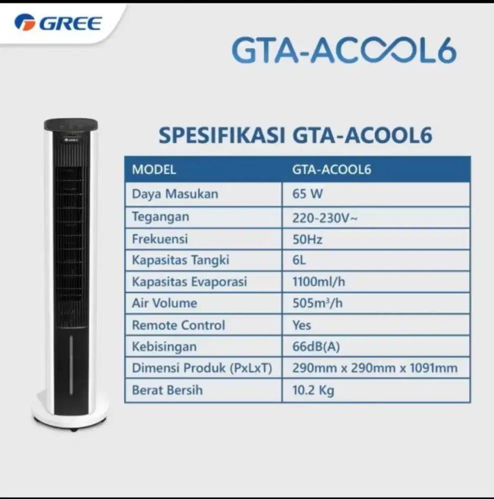 GREE - Tower Air Cooler 6 L white
