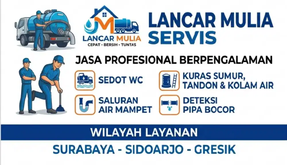 Sedot WC Saluran Pipa Mampet Wastafel Selokan Got Kuras Sumur Tandon 1
