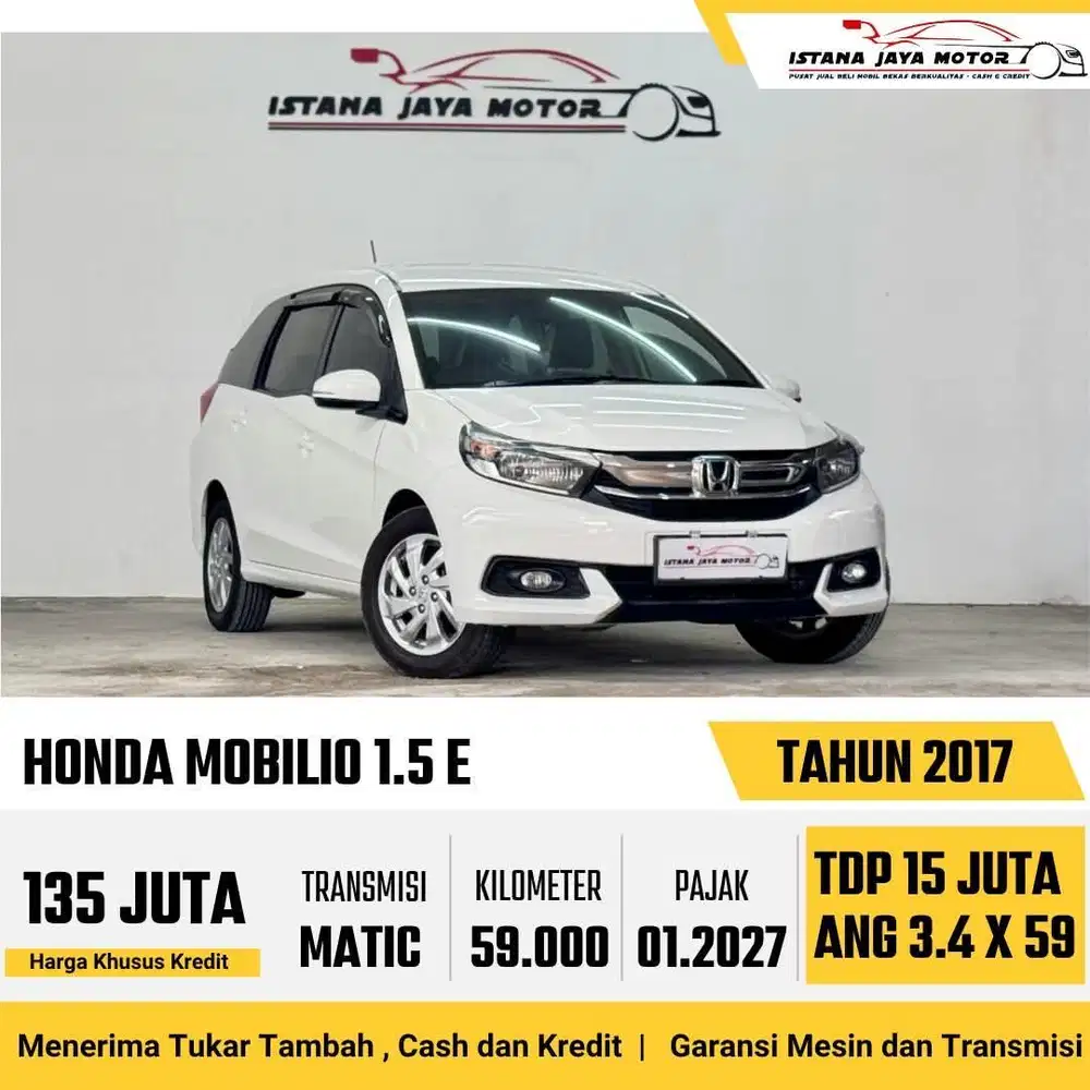 [LOW KM] Honda Mobilio E CVT 1.5 Automatic 2017 Putih