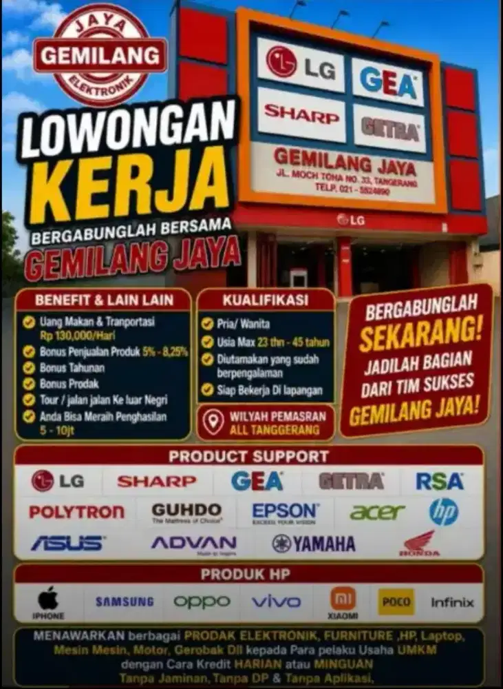 Lowongan kerja Marketing&Sales