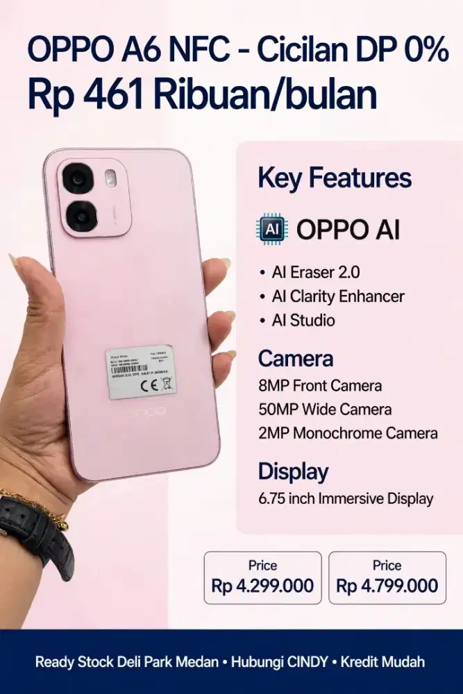 OPPO A6 NFC - PINK CANTIK - DP 0%