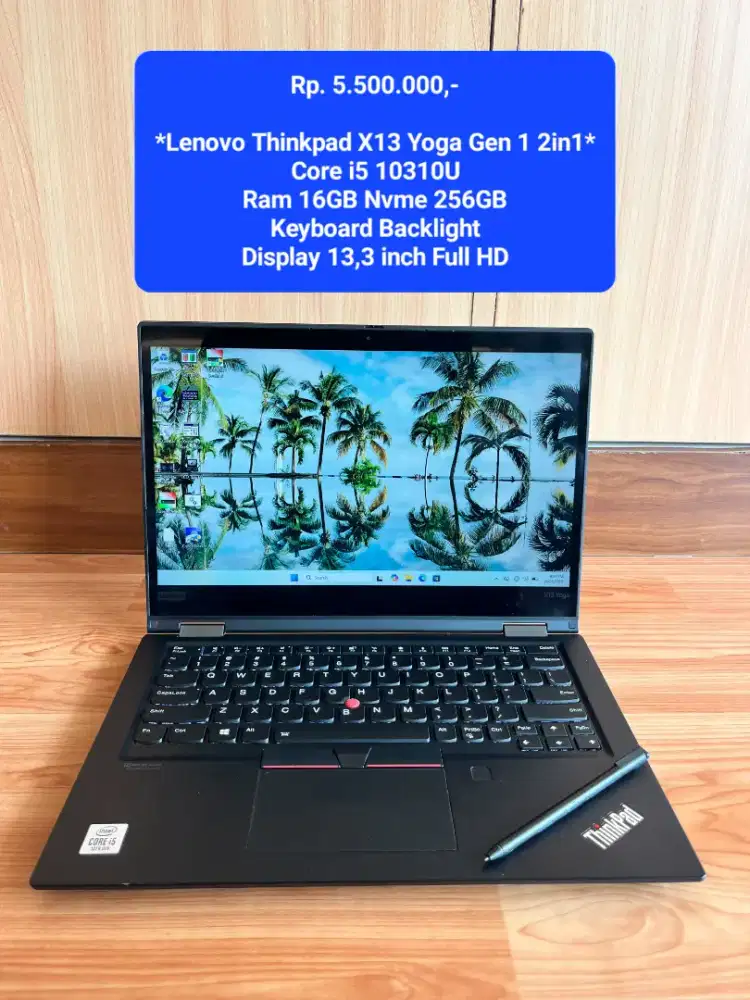 Lenovo Thinkpad X13 Yoga Touch 2in1 Core I5 10310U Ram 16GB Nvme 256GB