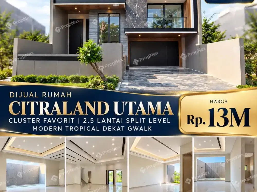 DIJUAL RUMAH CITRALAND UTAMA 2.5LT 5KT CITRALAND MODERN TROPICAL SPLIT LEVEL BARU GRESS WITH OPTIONAL POOL
