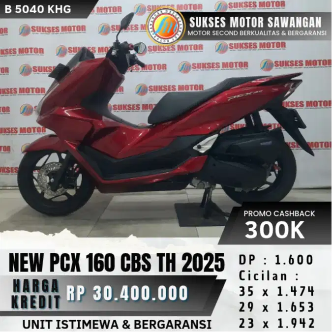 UNIT MULUS HONDA NEW PCX 160 CBS TH 2025 MERAH BISA KREDIT BERGARANSI