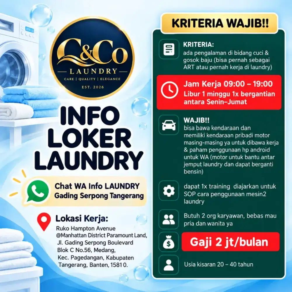 Lowongan kerja laundry