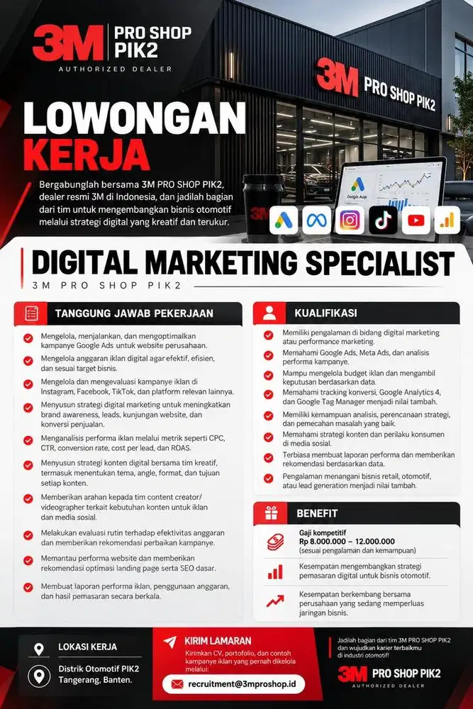 LOWONGAN KERJA - DIGITAL MARKETING SPESIALIST