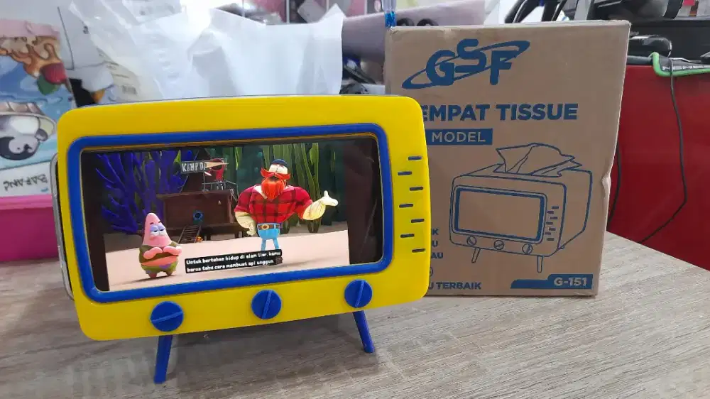 Tempat Tisu Unik Model TV Jadul / Holder HP GSF G-151 (Kondisi Baru)