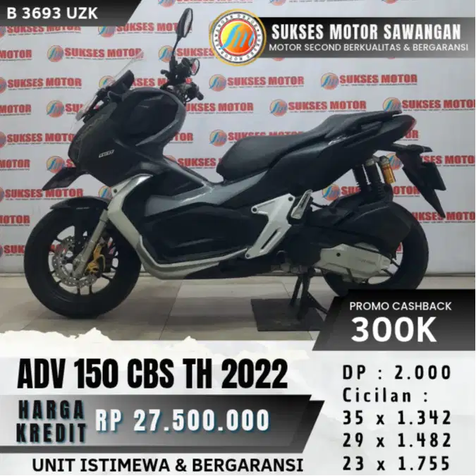 HONDA ADV 150 CBS TH 2022 UNIT MULUS BISA CASH KREDIT BERGARANSI MESIN