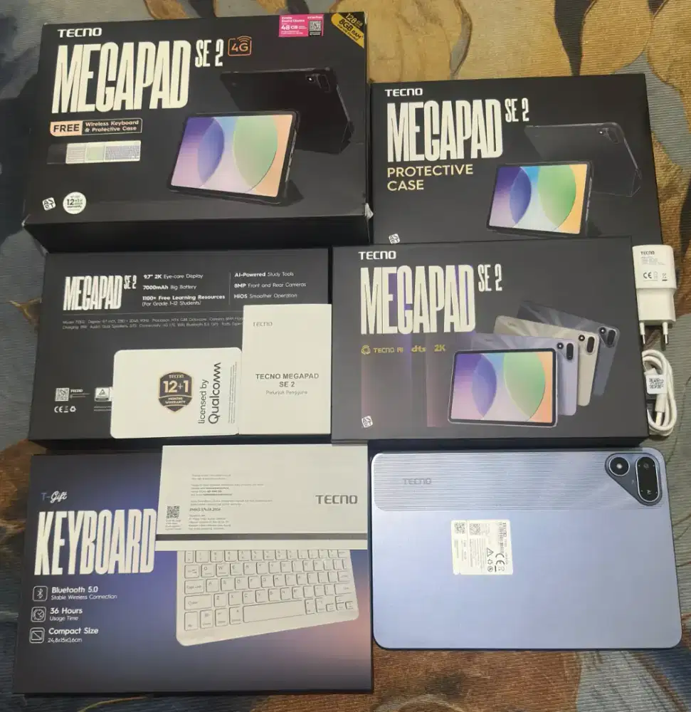 Tecno Megapad SE 2 4G 4/128 LIKE NEW Fullpack Garansi Resmi 03/11/27