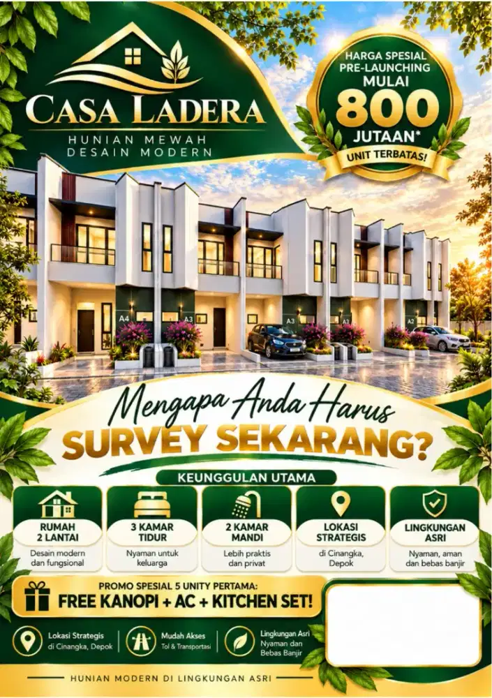 Lowongan Marketing InHouse Cluster Casa Ladera di Cinangka Depok