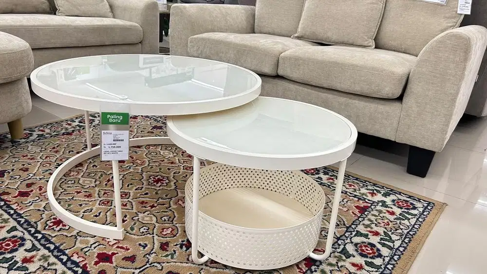 MEJA LEISEL COFFE TABLE OF 2 WHITE