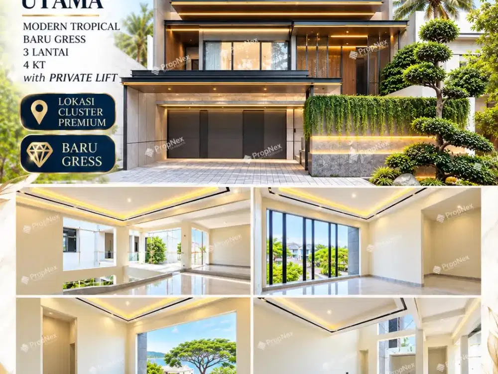 DIJUAL RUMAH MODERN TROPICAL CITRALAND UTAMA 3LT 4KT SUPER MEWAH with PRIVATE LIFT BARU GRESS