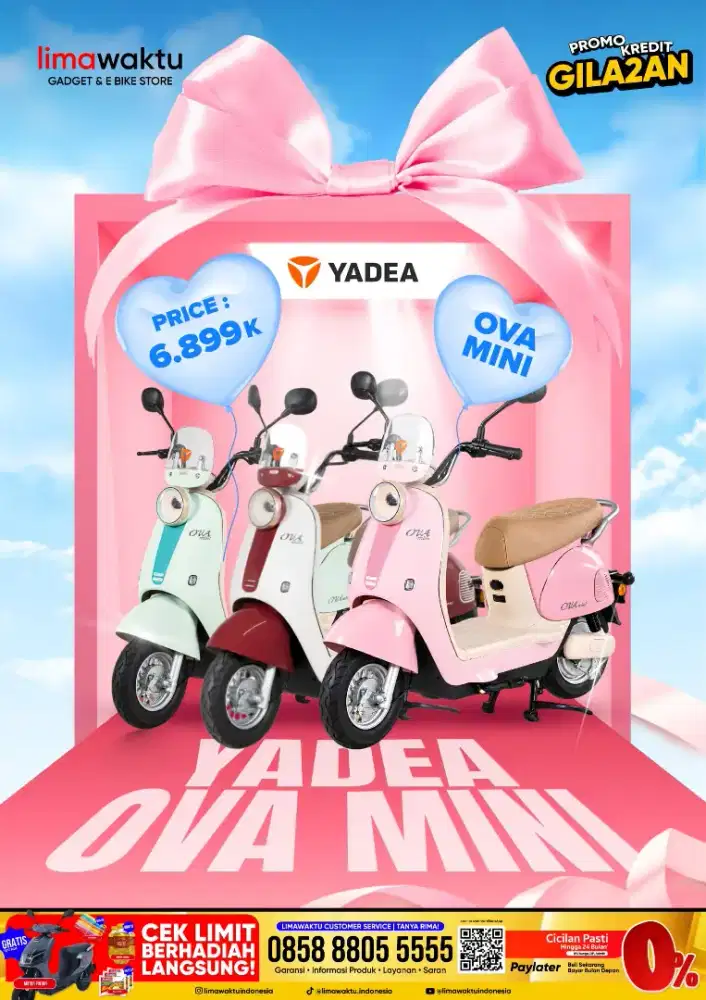 SEPEDA LISTRIK YADEA MINI OVA! PROMO CICILAN GRATIS 2X ANGSURAN