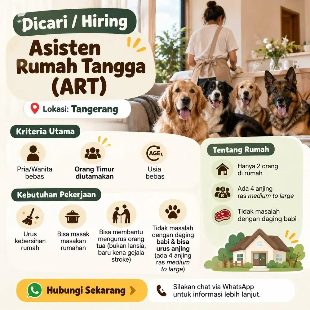 ART/PRT Menginap - Tangerang