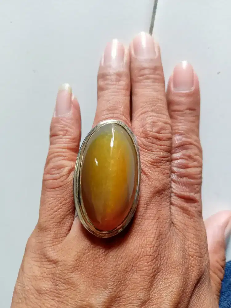 Batu Cincin Akik Permata Natural Agate Pandan Nanas Ajiibbb