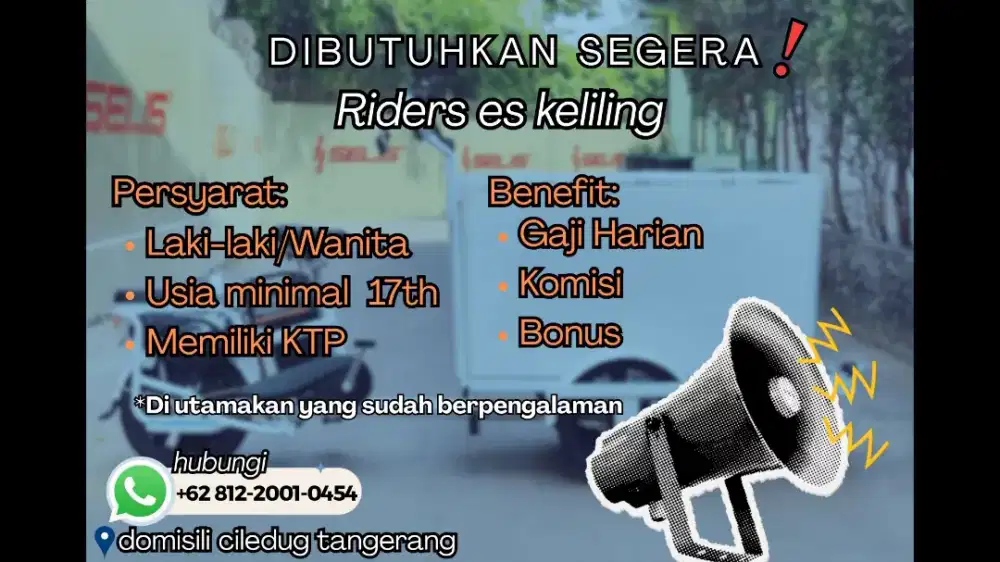 LOWONGAN KERJA. Sebagai Rider Minuman Kopi