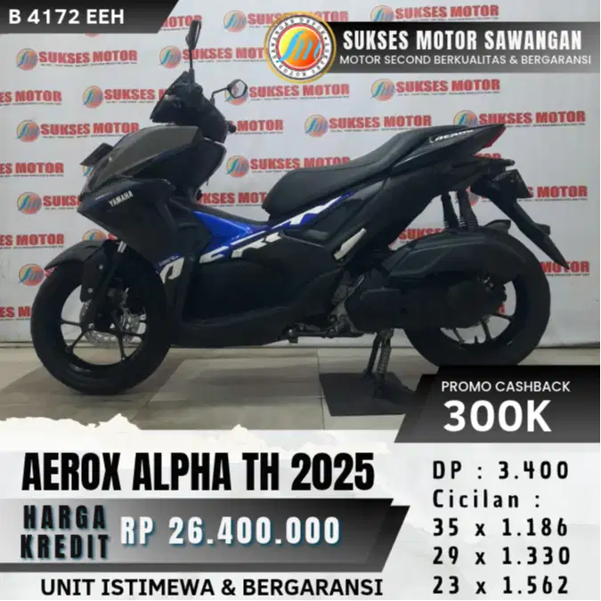 YAMAHA AEROX ALPHA TH 2025 ALPA UNIT MULUS BISA CASH KREDIT BERGARANSI