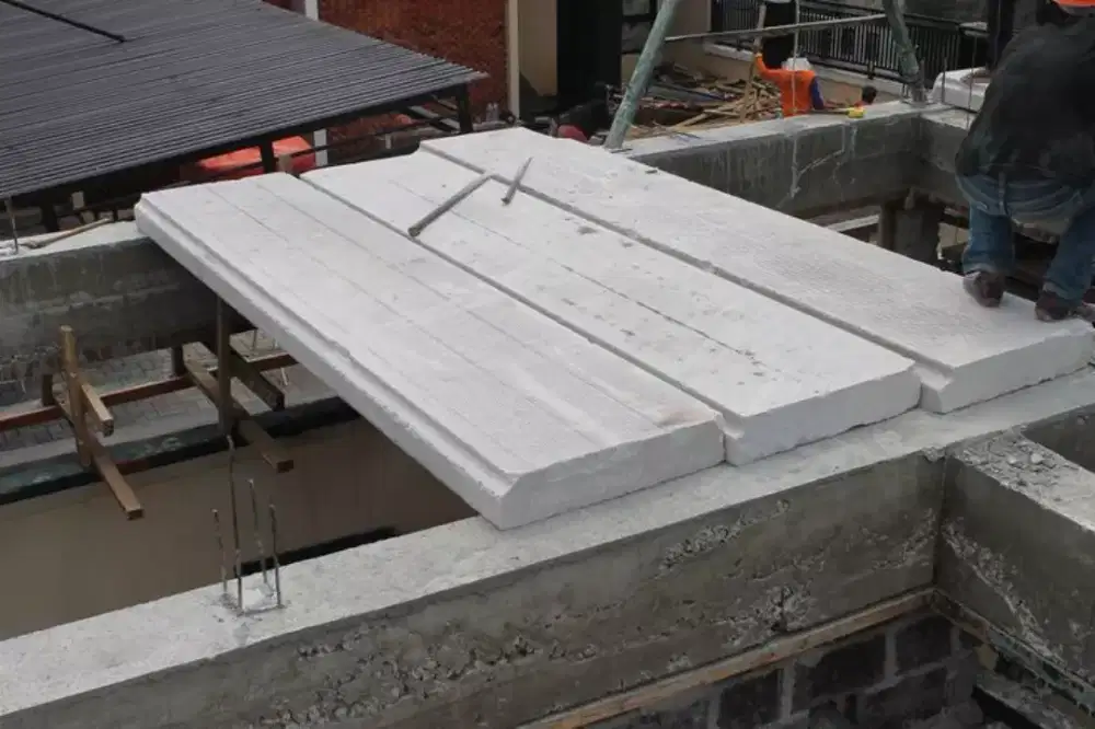 Pemasangan dek panel lantai mtr2
