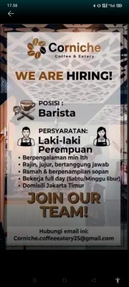 Lowongan Barista