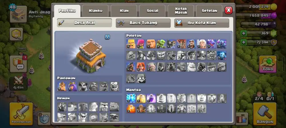 Akun coc TH 8 semi max