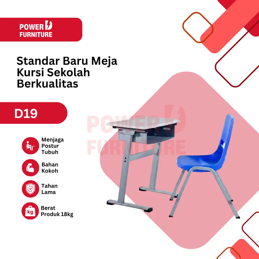 Meja Kursi Sekolah Besi | Meja Kursi Siswa | Meja Kelas - D19