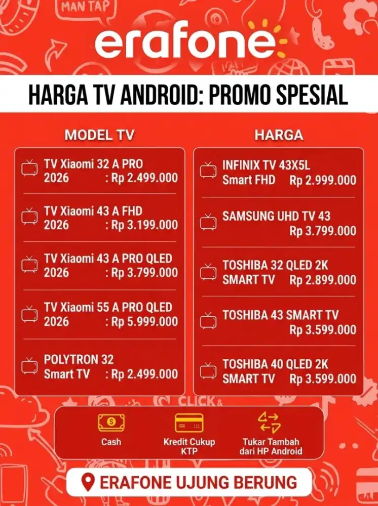 Promo Spesial Smart TV Android Berbagai Merk & - Erafone Ujung Berung