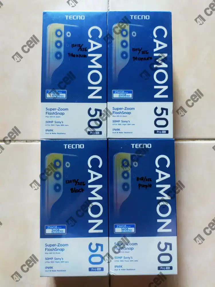 Tecno camon 50 pro 5G ram 12+12/256 100% baru Termurah