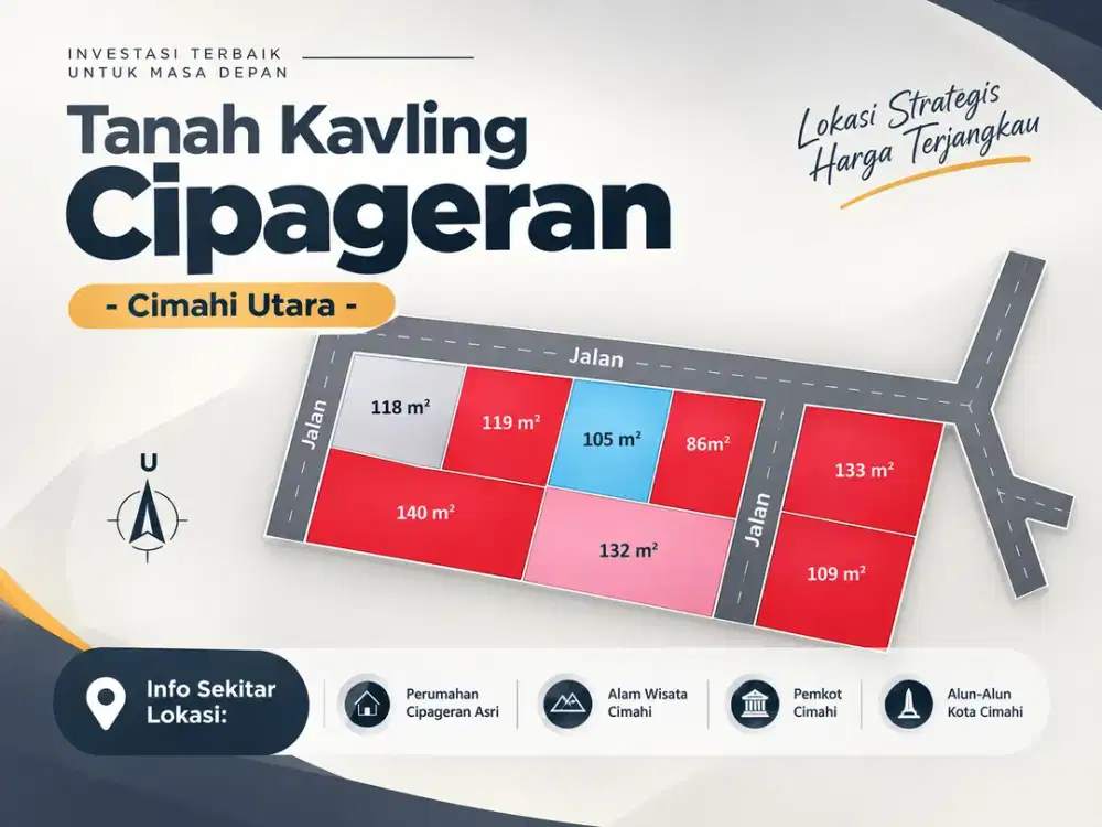 Jual Tanah Kavling Cipageran, Dekat Alun-Alun Kota Cimahi
