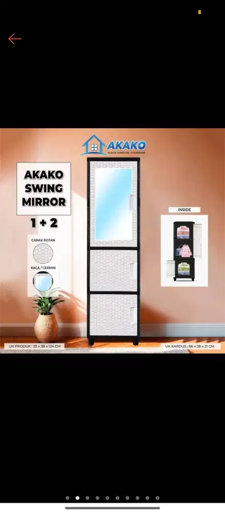 Lemari 4 tingkat + kaca