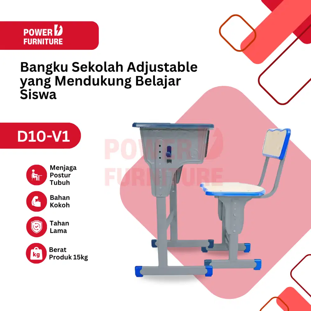 Set Meja Sekolah SD | Meja Belajar Siswa | Kursi Sekolah - D10