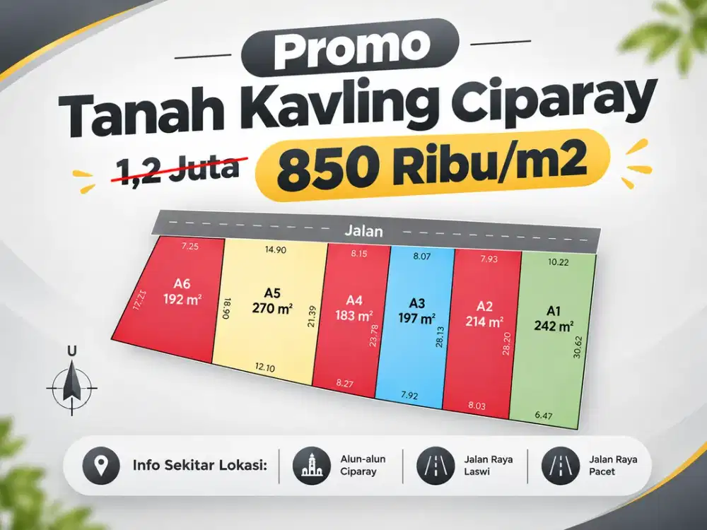 Tanah Murah Dekat Alun-Alun Ciparay - 850 Ribu Per Meter