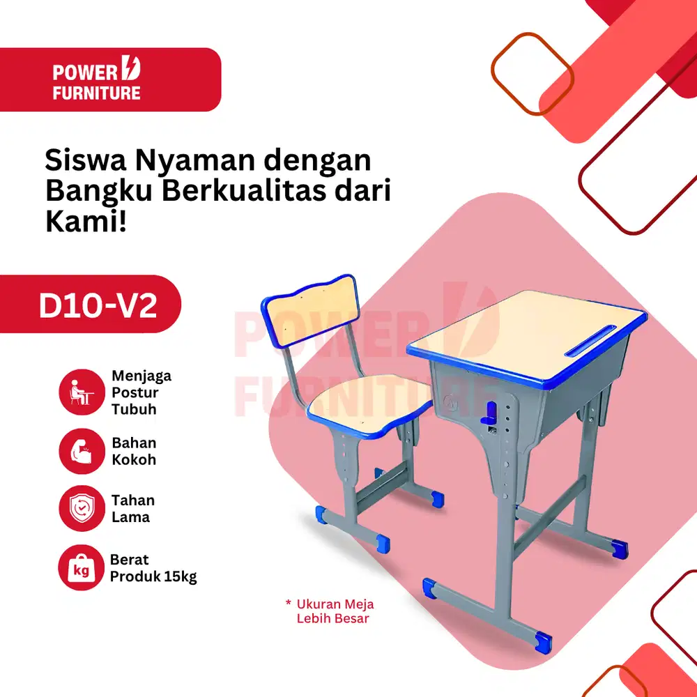 Meja Kursi SD SMP SMA | Kursi Sekolah Besi | Bangku Sekolah - D10 V2