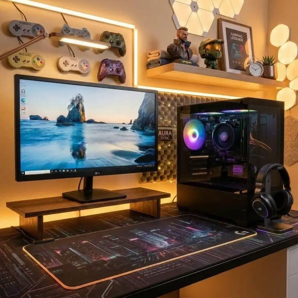HOT ITEM! PC EDITING + MONITOR 24 Inch MURMER AMD RYZEN 3 2200G 8/256