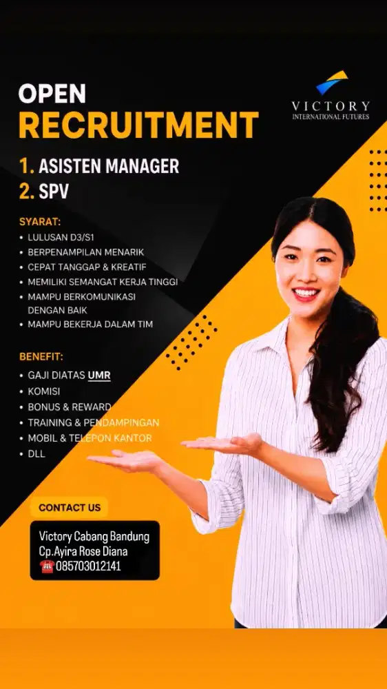 Loker SPV dan asisten Manager