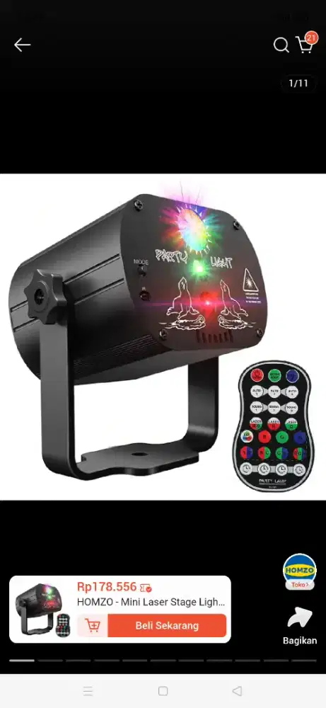 Lampu disco laser 2 Unit, jarak sampai 200 meter