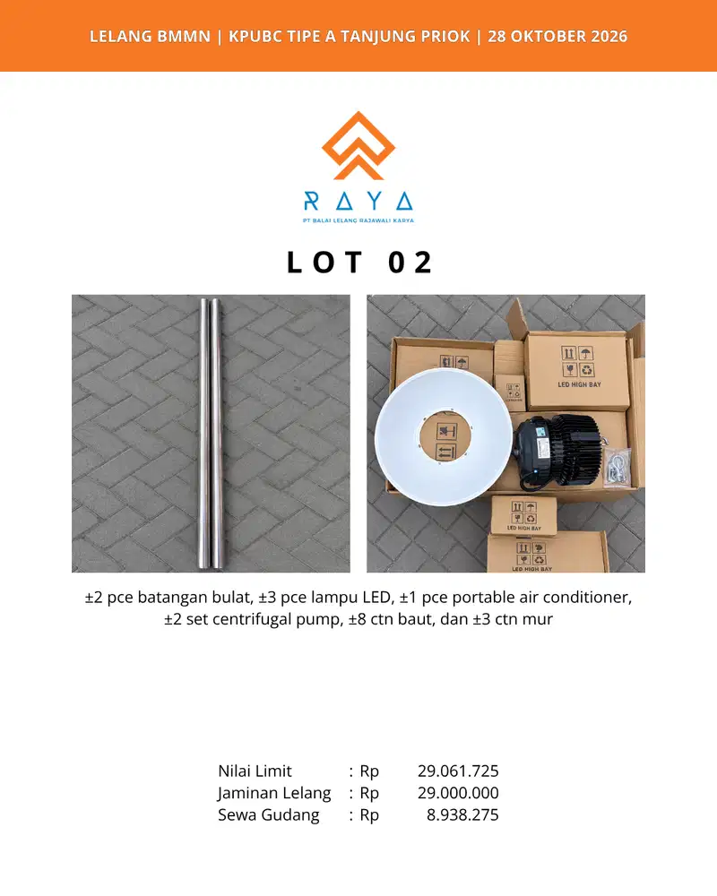 LAMPU LED, PORTABLE AIR CONDITIONER, MUR BAUT DLL