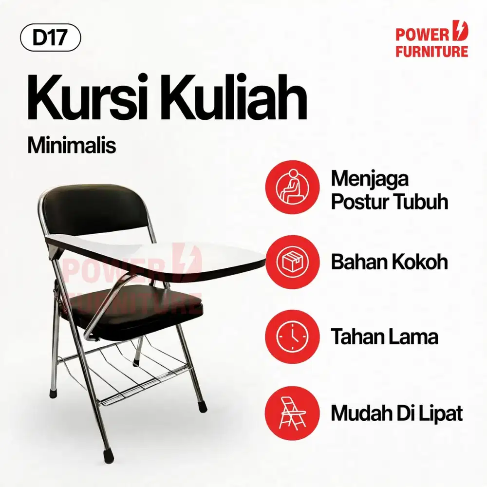 D17 Kursi Kampus | Kursi Kursus | Kursi Lipat Kuliah | Kursi Training
