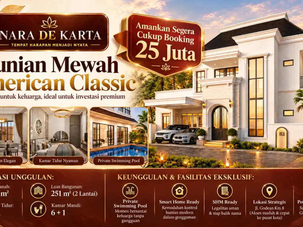 Rumah Mewah Godean 6+1 Kamar Tidur Include Private Pool