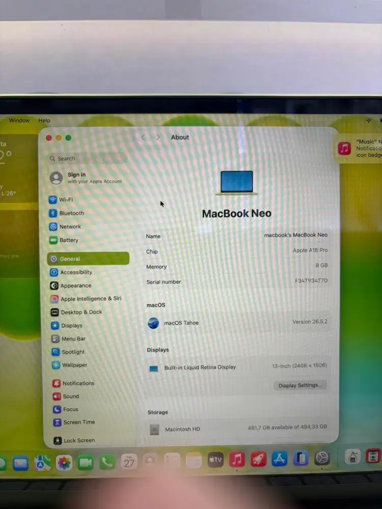 READY SECOND MACBOOK NEO A18 PRO 8/512GB CITRUS