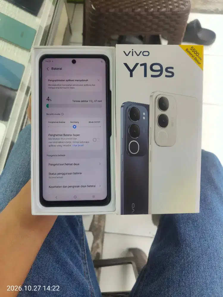 Vivo y19s ram 4/128 fullset no minus no cacad like new