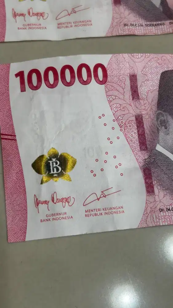 Jual uang seratus ribu edisi tanda tangan pak purbaya uang menteri pur