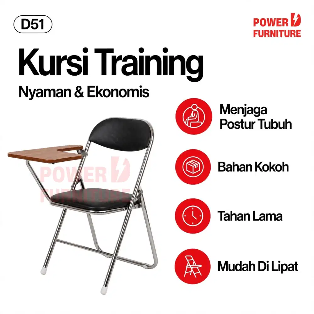 D51 - Kursi Lipat Kampus | Kursi Training | Kursi Pelatihan