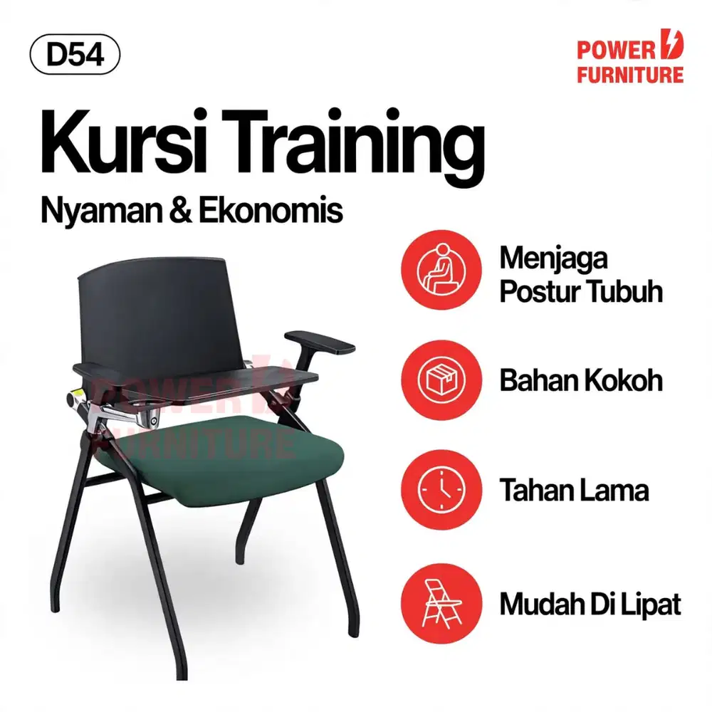 D54 - Kursi Mahasiswa | Kursi Kampus Lipat | Kursi Pelatihan