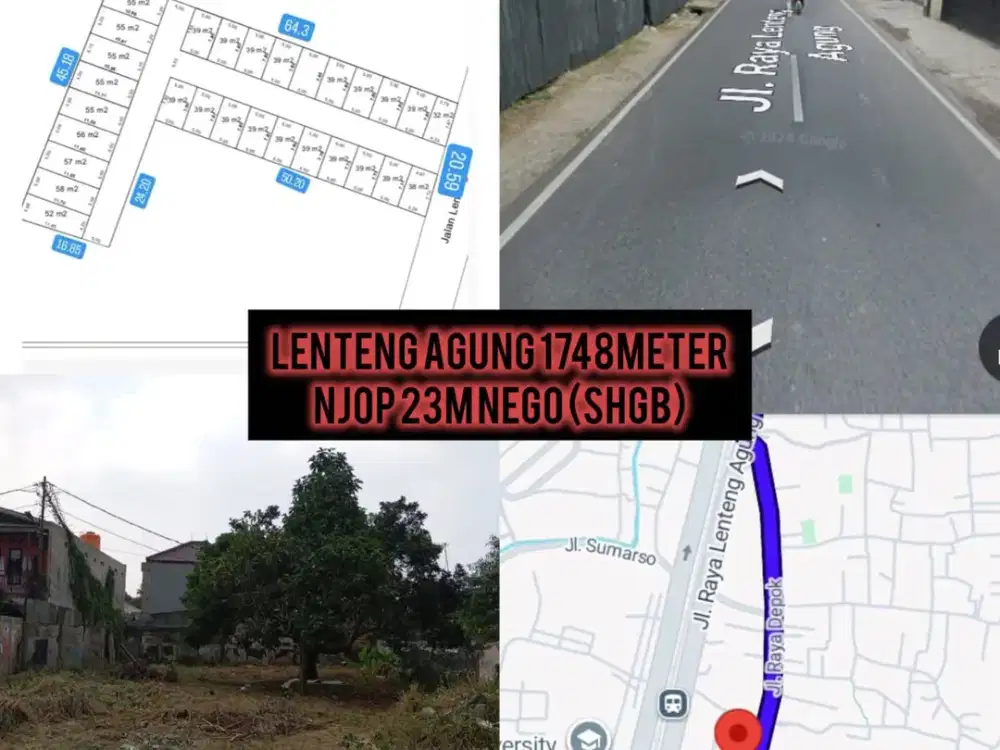 DIJUAL TANAH STRATEGIS DI LENTENG AGUNG, JAKARTA SELATAN