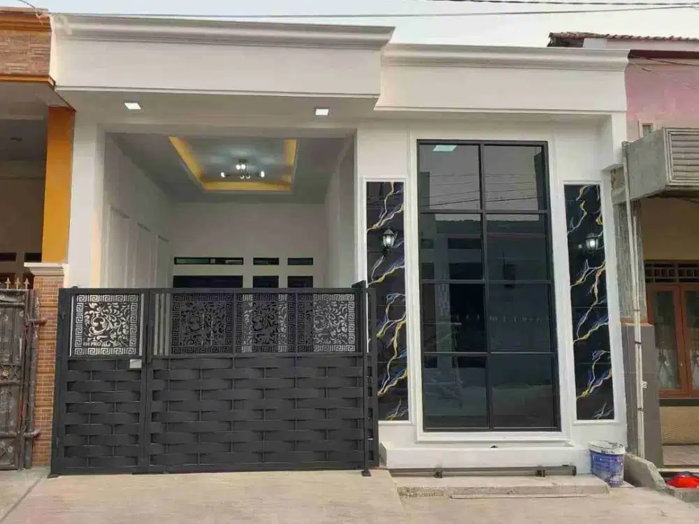 rumah bangunan baru di vila gading harapan pintu barat bahagia babelan bekasi