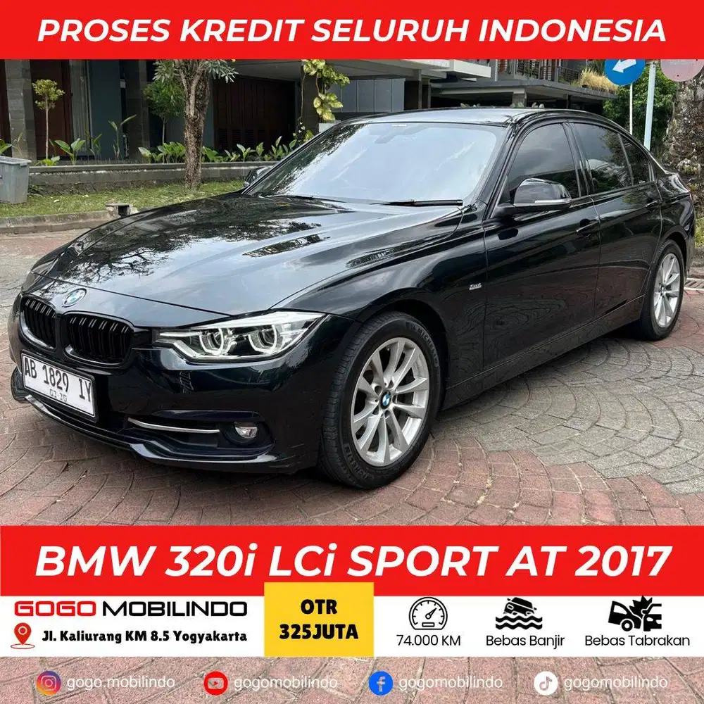 BMW 320i LCi SPORT AT 2017 HITAM PEMAKAIAN 2018 PLAT AB KM 74RBAN