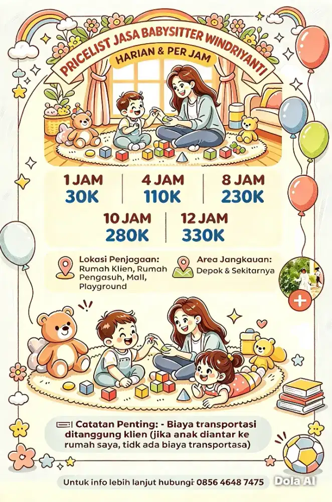Jasa babysitter harian/perjam