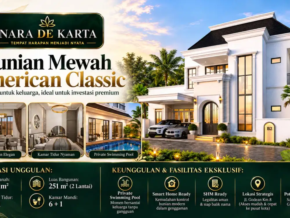 Rumah Mewah Lega Luas Tanah 308m2 di Godean Sleman