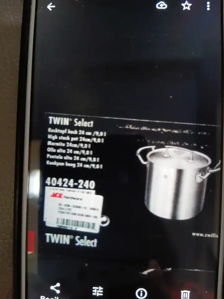 High stock pot  Stainless Steel 24cm/9 ltr