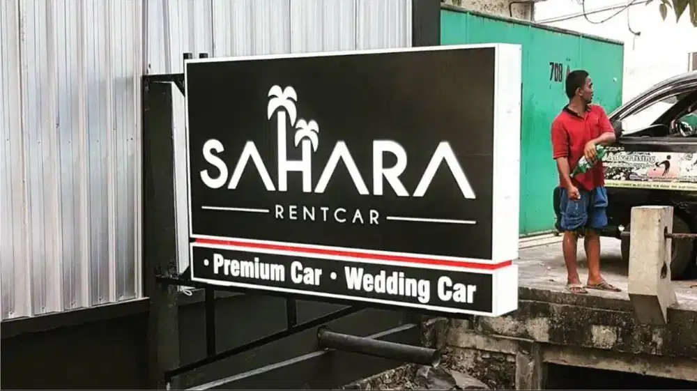 Bikin Neonbox, papan nama, reklame, huruf timbul akrilik, stiker dll